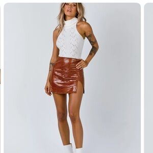 MOTEL ROCKS CROC MINI SKIRT - TAGS ON - SIZE SMALL